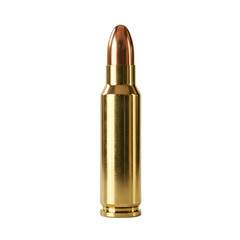 Isolated Bullet Ammunition in Gold Brass Color on Transparent Background Photo