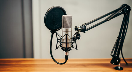 Ready for Recording: A Professional Microphone Set Up in a Modern Podcast Studio