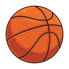 Orange textured basketball with black lines &ndash; stock vector flat illustration