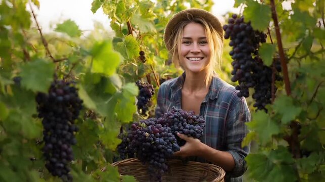 Joyful Harvest in the Vineyard