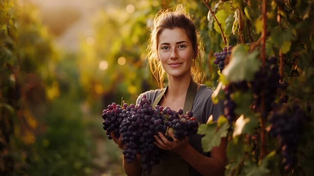 Joyful Harvest in the Vineyard
