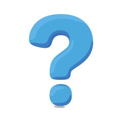 Blue question mark – stock vector flat illustration