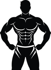 fitness man in gym clothes on white background.eps