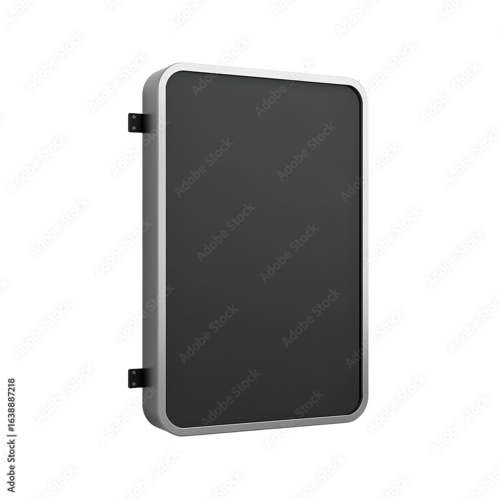 Poster modern rectangular light box illuminated display on transparent ethereal space for graphic design
