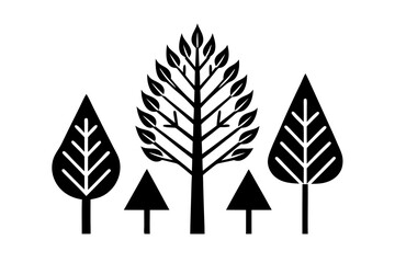 Obraz premium Vector illusion ofcollection of trees