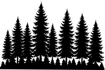Naklejka premium Vector silhouettes of trees
