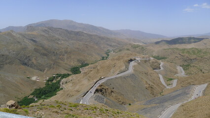Winding Mountain Road Through the Rugged Atlas Mountains of Morocco