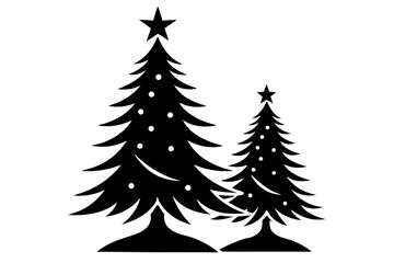 Vector illusion of christmas tree set