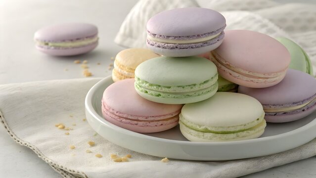 Macarons assorted French colors - Powered by Adobe