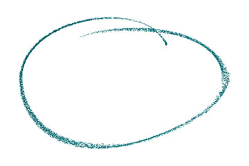 Fototapeta premium Green pencil highlight circle mark isolated on transparent background