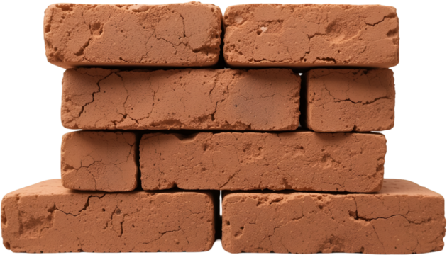 Close up of red brick wall texture background for construction building and design material 100 character against white transparent background	