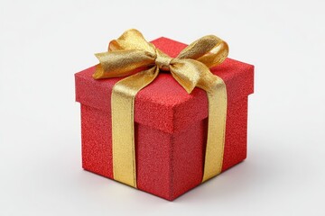 Obraz premium Red gift box with gold ribbon (6)