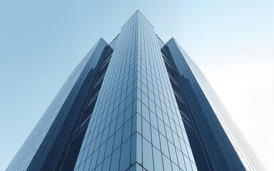 3d rendering of modern architecture, Skyscraper corporate office building with glass window. High quality