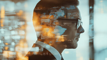 Corporate Leader Analyzing Financial Report with Customer Purchase Data and Engagement Graphs Highlighting Strategic CLV Tracking and Optimization