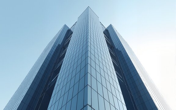 3d rendering of modern architecture, Skyscraper corporate office building with glass window. High quality