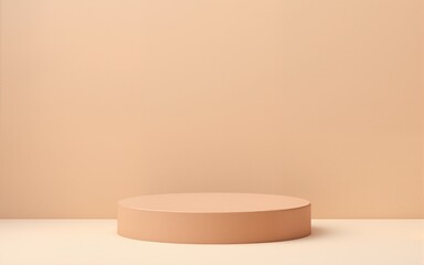3d illustration of pedestal podium with brown foundation cream, showcase of beauty and cosmetics product. High quality
