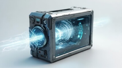 Luminous Blue Energy Surges from a Futuristic Quantum Power Containment Unit