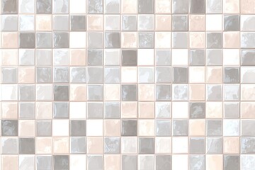 A repeating pattern of square tiles in muted pastel colors