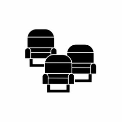 Black chair. Chair. icon symbol. Chair vector, isolated on white background. Vector icon.