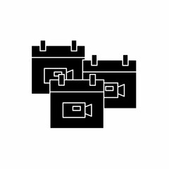 Black video player. Video player. icon symbol. Video player vector, isolated on white background. Vector icon.