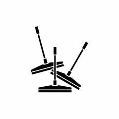 Black mop. Mop. icon symbol. Mop vector, isolated on white background. Vector icon.