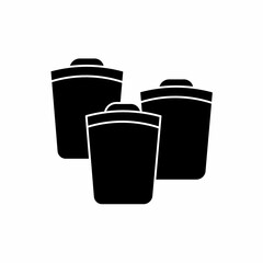 Black trash. Trash icon symbol. Trash vector, isolated on white background. Vector icon.