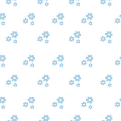 Seamless Floral Pattern with Small Blue Flowers