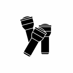 Black flashlight. Flashlight icon symbol. Flashlight vector, isolated on white background. Vector icon.