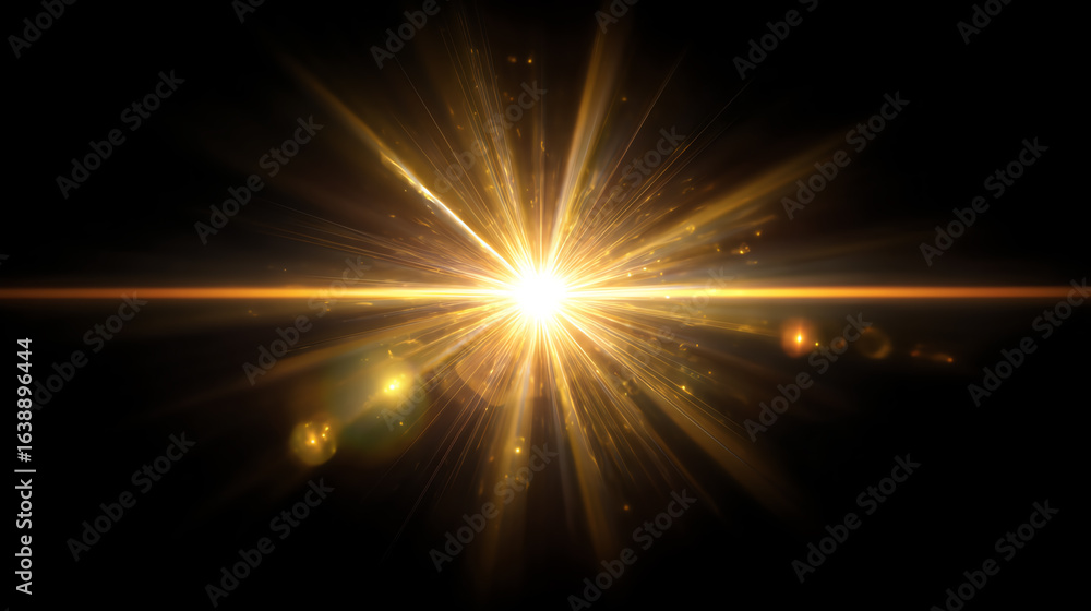 Poster a stunning burst of light shining brightly against a dark background, creating an energetic and dyna