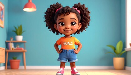 Ambition and Success &ndash; Girl with Goals Vector Art for Career and Life Inspiration