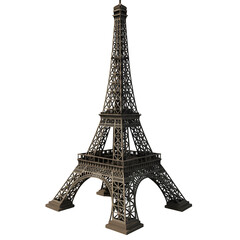 Realistic 3D Render of Isolated Eiffel Tower on Transparent Background