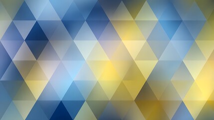 Obraz premium Geometric abstract pattern with blue and yellow gradients triangles