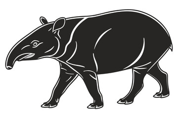 Tapir sihouette black vector