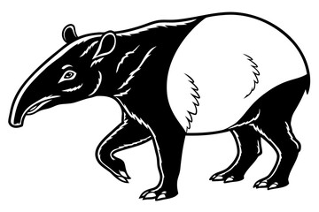 Tapir sihouette black vector