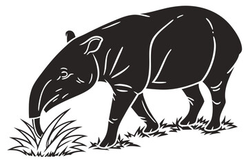 Tapir sihouette black vector