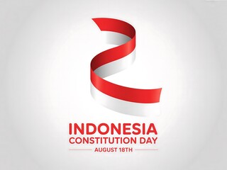 Elegant red and white ribbon symbolizing indonesia constitution day celebrated on august 17th