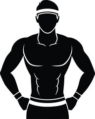 Fototapeta premium fitness man with sweatband on white background.eps