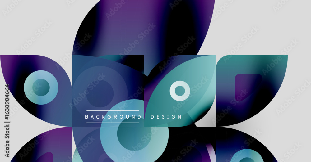 Poster abstract fluid shapes, vibrant colors, modern design. overlapping elements create dynamic compositio