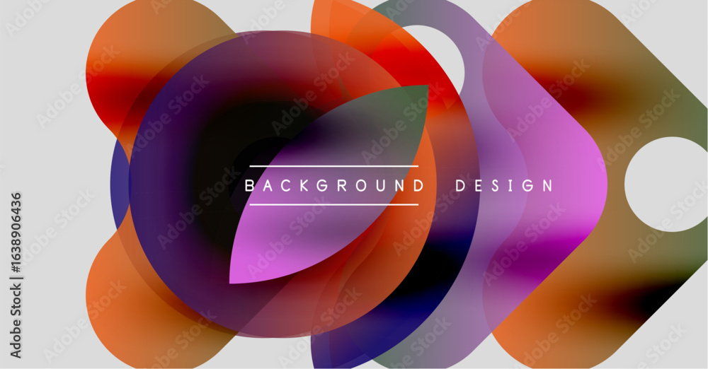 Poster abstract colorful layers create dynamic visual. overlapping shapes form modern background design, vi