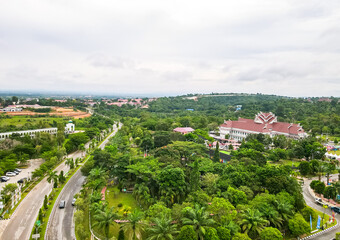 The East Kutai Regency government building complex in Sangatta, seen from a high with the...