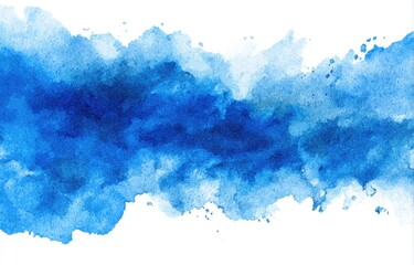 Obraz premium Abstract watercolor wash of shades of blue on white
