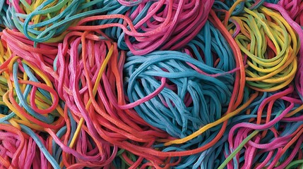 Colorful Elastic Band Pile Abstract Background Texture