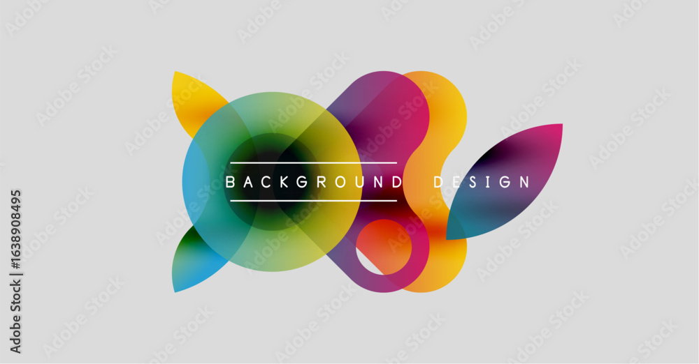 Poster abstract colorful shapes overlap, creating dynamic visual effect. modern design element for backgrou