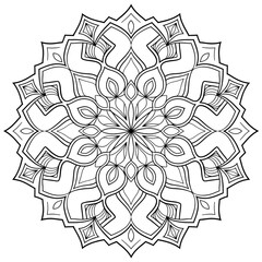 Mandala illustration vector style coloring page line art