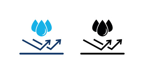 Waterproof Icon, Droplet with Reflective Arrow Symbol for Product Labels and UI