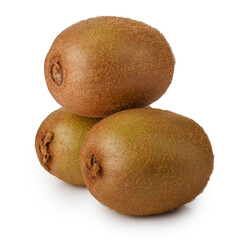 Green kiwi fruit display isolated on a transparent background