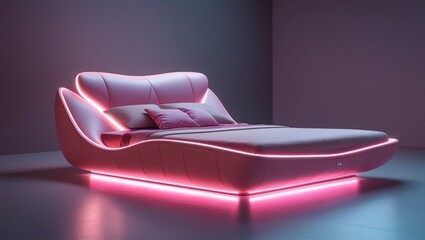 pink sofa in a room