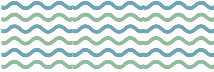 A repeating pattern of alternating blue and green wavy lines.