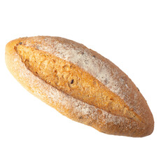 Freshly baked baguette isolated on a transparent background
