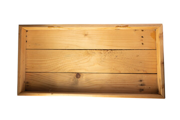 Wooden tray isolated on a transparent background